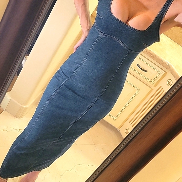Cotton:On Dark Denim Tank-Style Maxi Dress, Sz 0 - Picture 10 of 16